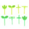 8Pcs Fruit Fork Toothpick Leaves Plastic Decoration Lunch Box Bento Accessories
