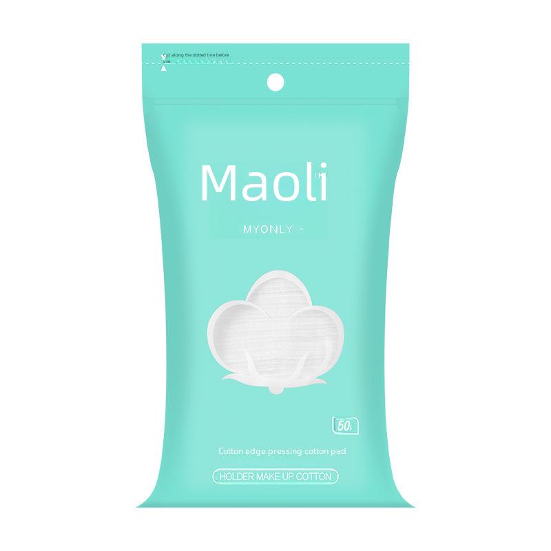 MYONLY Mai Oli Three-Layer Double-Sided Cosmetic Cotton Makeup Remover Pads, Thick, No-Drop, 50 Pieces.