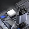 4-in-1 Fast Retractable Car Charger -120W Type Adapter With 2X Retractable PhoneCables, 2X USB Ports