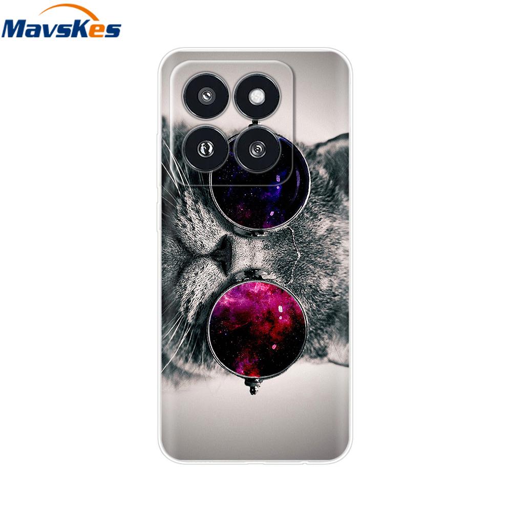 Phone Case For Xiaomi 14 Pro Case Soft Clear Painted Silicone Bumper Capa For Xiaomi 14 13T Mi 13T Pro Protect Transparent Cover