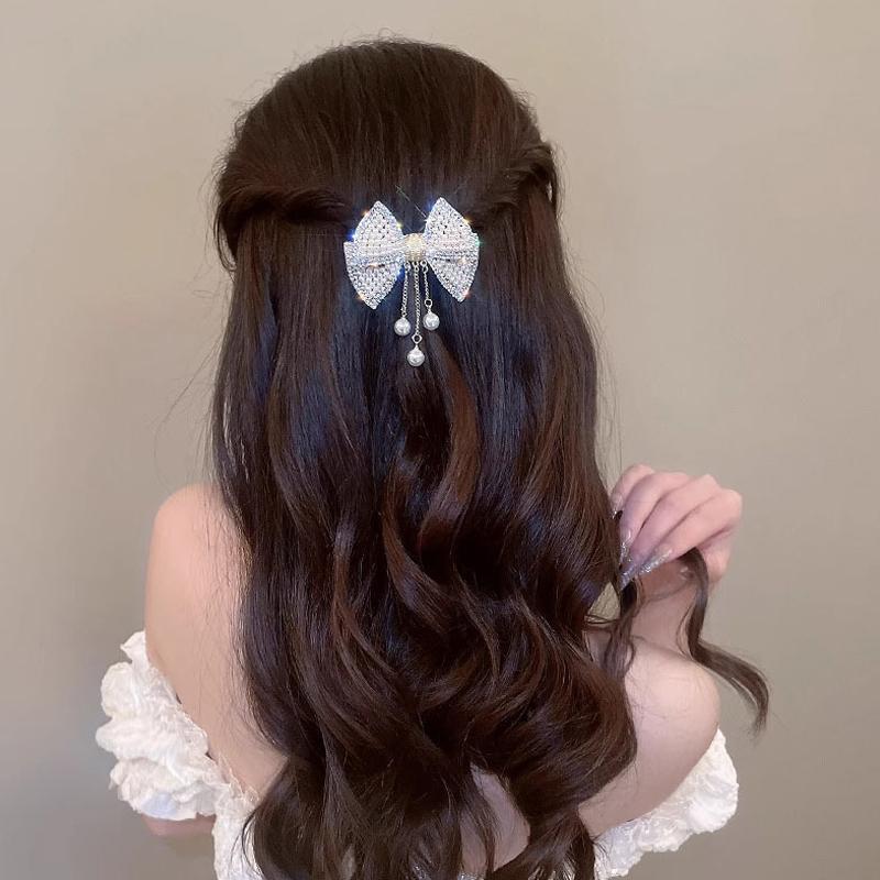 Bow Tassels, Pearl Clips, Headdresses, Girly Heads, Half Clips, Versatile Spring Hairpins,  Temperament Hairpins