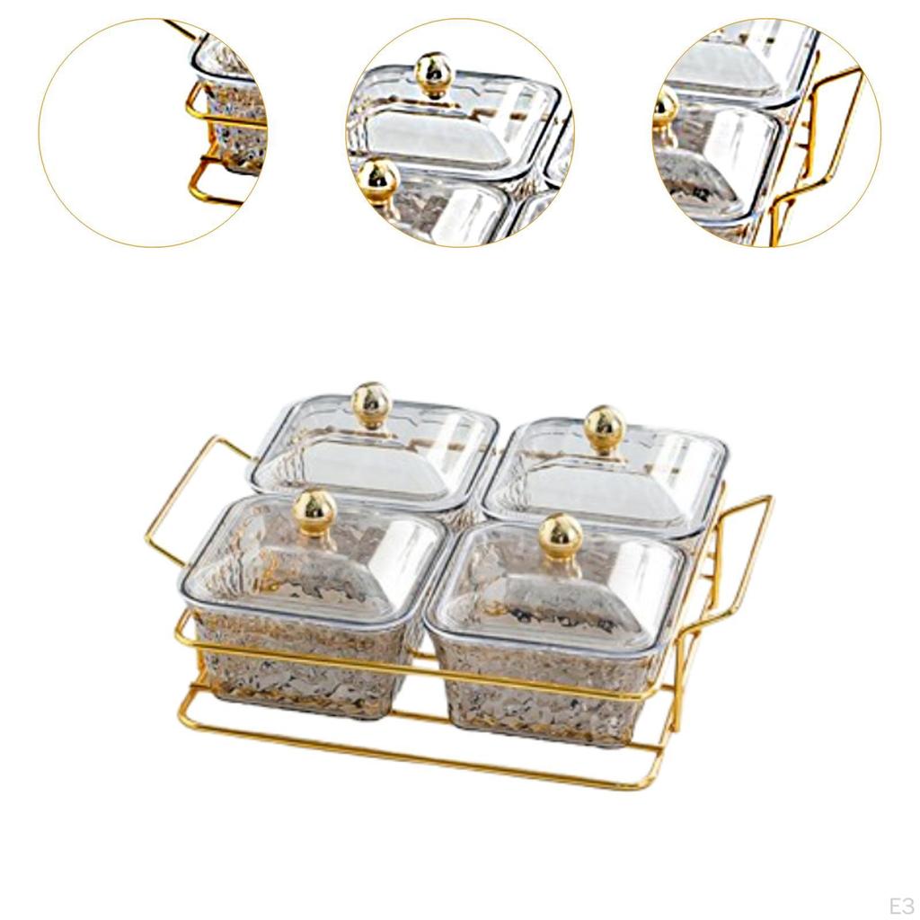 Candy Nut Serving Container, Dried Fruit Tray with Lid and