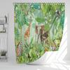 Tropical Plants and Animals Print Shower Curtain Waterproof Shower Curtain Bathroom Partition Curtain Bathroom Decor Accessories