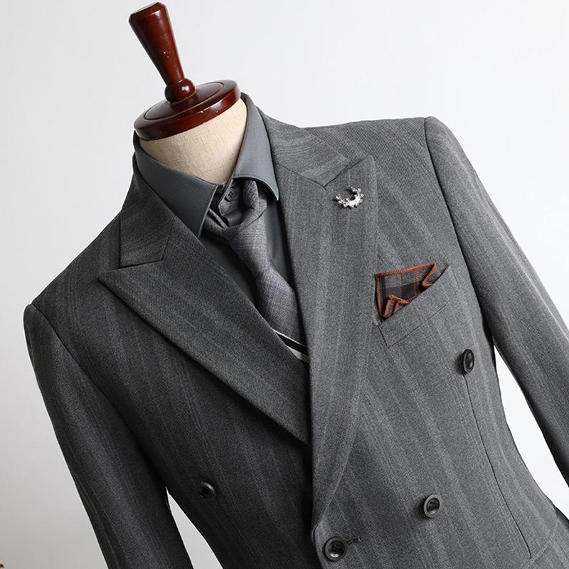 Elegant Man Suit Wedding Slim Fit Double Breasted Buttons Casual Business Man Outfit Set