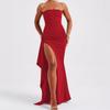 Spring Sweet & Spicy Style Irregular Strapless Collarless Dress Elegant Women's Casual Dress