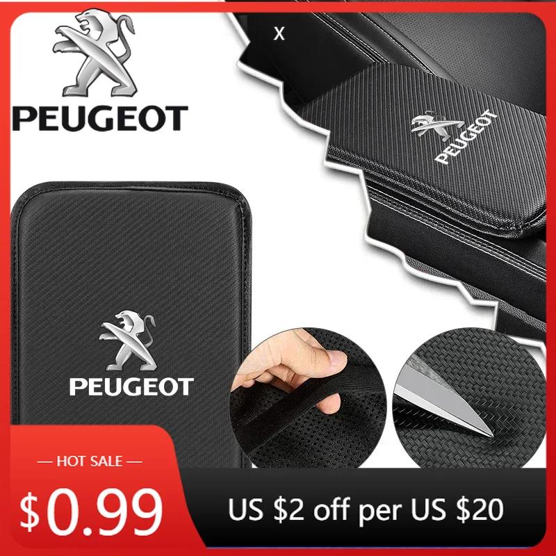 Car Sticker Car Armrest Mat Center Console Arm Rest Protection Cushion Auto Armrest Storage Box Cover Pads For Peugeot 208 3008 nero