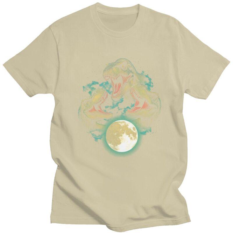 Dinosaur Moon Funny Parody Meme T Shirt for Unisex Tshirts Fashion Streetwaer Short Sleeve Tee Shirt Slim Fit Clothing