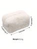1PC Lambskin Cosmetic Bag, Cream-colored Portable Skin Care Product Storage Bag, Fresh and Clean Cosmetics Zipper Bag