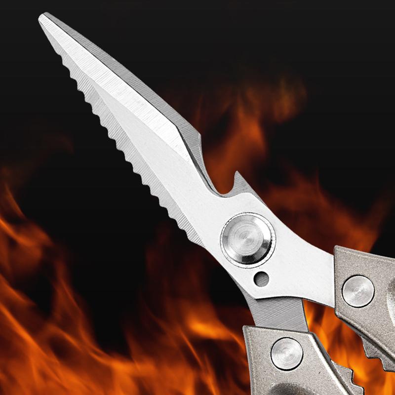 Aluminum Alloy Handle 3CR13 Stainless Steel Blade Kitchen Scissors Household Multifunctional Chicken Bone Cutting Shear