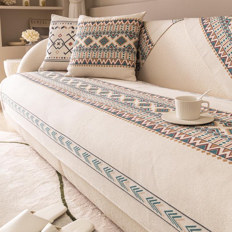 

Богемный плюшевый набор подушек для дивана - Толстый жаккардовый дизайн, Подходит для домашних животных, Нескользящая угловая подушка L-образной формы для всех сезонов, Идеально подходит для гостиной 85*160cm