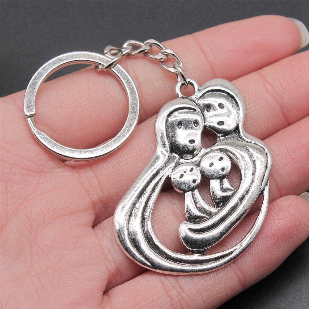 28mm Key Ring Couple Heart Love Minimalist Jewelry Components QY016