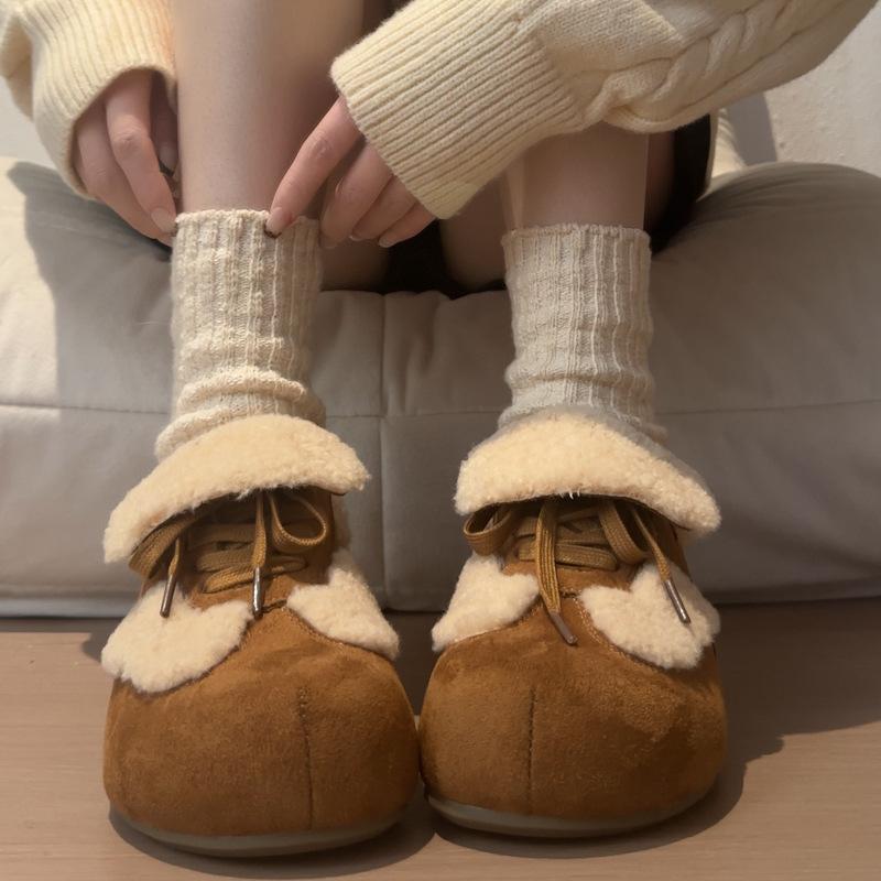 Women's Elastic Thick Sole Winter Fur One Warm Cold Padded Snow Boots Non-slip Wear Casual Sports Short Cotton Boots