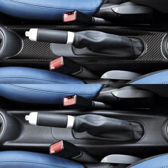 3Pcs Black Carbon Fiber Interior Handbrake Base Cover Trim For Mini Cooper 07-10