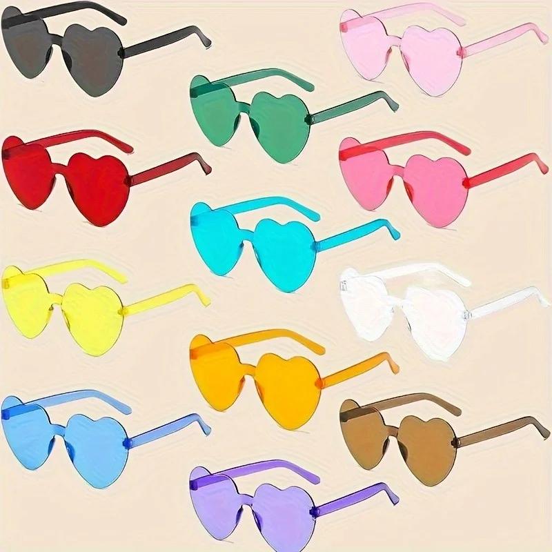 Colorful Heart Shaped Fashion Glasses Women Fun Party Accessories for Birthday Celebration New Year's Music Festival and Wedding