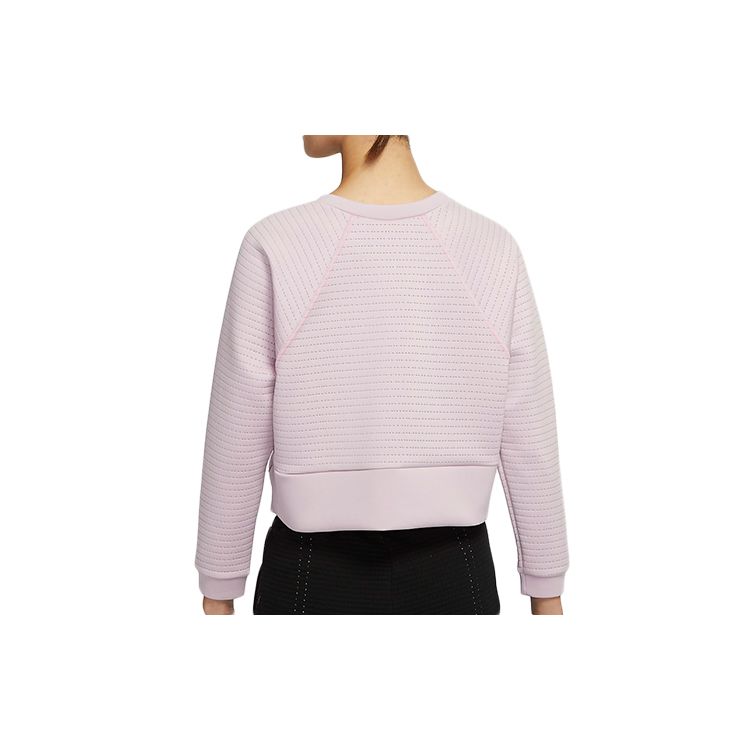 Nike Pro Luxe Knit Crew Neck Training Sweatshirt Women Tops Pink Purple Red CU5746-516
