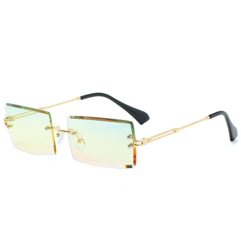 2020 Trendy Rimless UV400 Square Sunglasses Rectangle Sun Glasses Shades Fashion Sunglasses