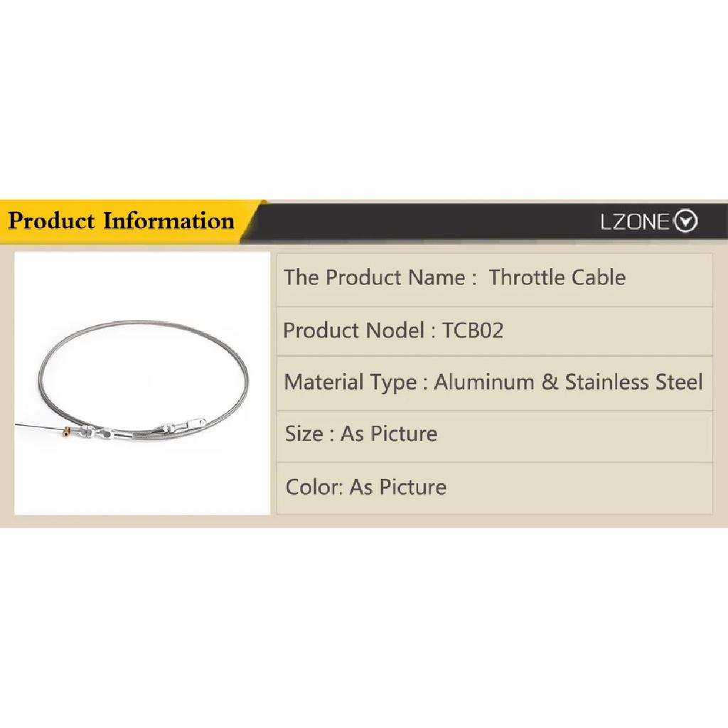 36Inch Throttle Gas Cable Kit Stainless Steel Braided For 97-07 Chevrolet/Chevy LS1 Engine 4.8L 5.3L 5.7L 6.0L TCB02