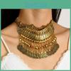 Ethnic Vintage Bohemian Long Coin Necklace With Tassel Coin Pendant Design For Women