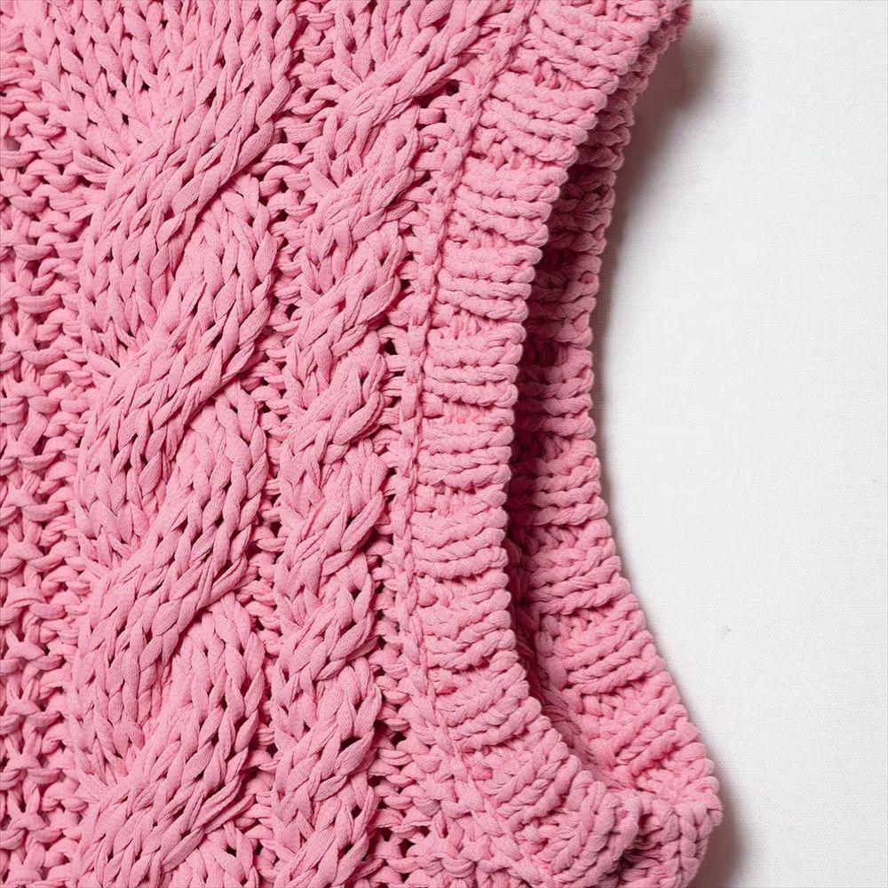 2025 Spring/Summer Women's Slim Fit Floral Button-Up Knit Vest