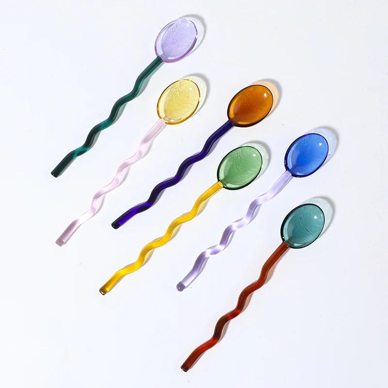 Craft Made Glass Mug Coffee Cup Glass Spoon Borosilicate Glass Cup Office Cups Birthday Gift Coffee Mugs Tea Spoon