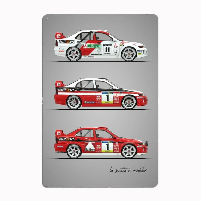 Lancia Classic Sports Quattro S1Rally Car Blueprints Metal Plaque Poster Club Home Bedroom Bar Tin Sign Room Decor Wall Decor