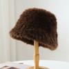 Bucket Hat Women Winter Hats For Women Plush Faux Fur Keep Warm Fisherman Cap Casual Bob Femme New