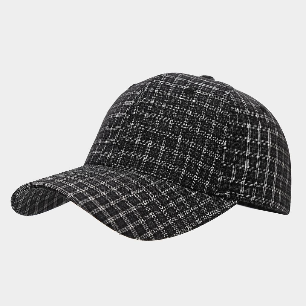 New Retro Literary and Artistic Plaid Versatile Cap for Men and Women Outdoor Leisure Breathable Face Small Visor