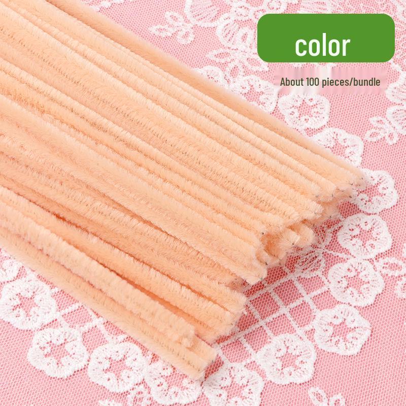 Thickened White Chenille Pipe Cleaners - Mixed Colors for DIY Bouquet Crafts