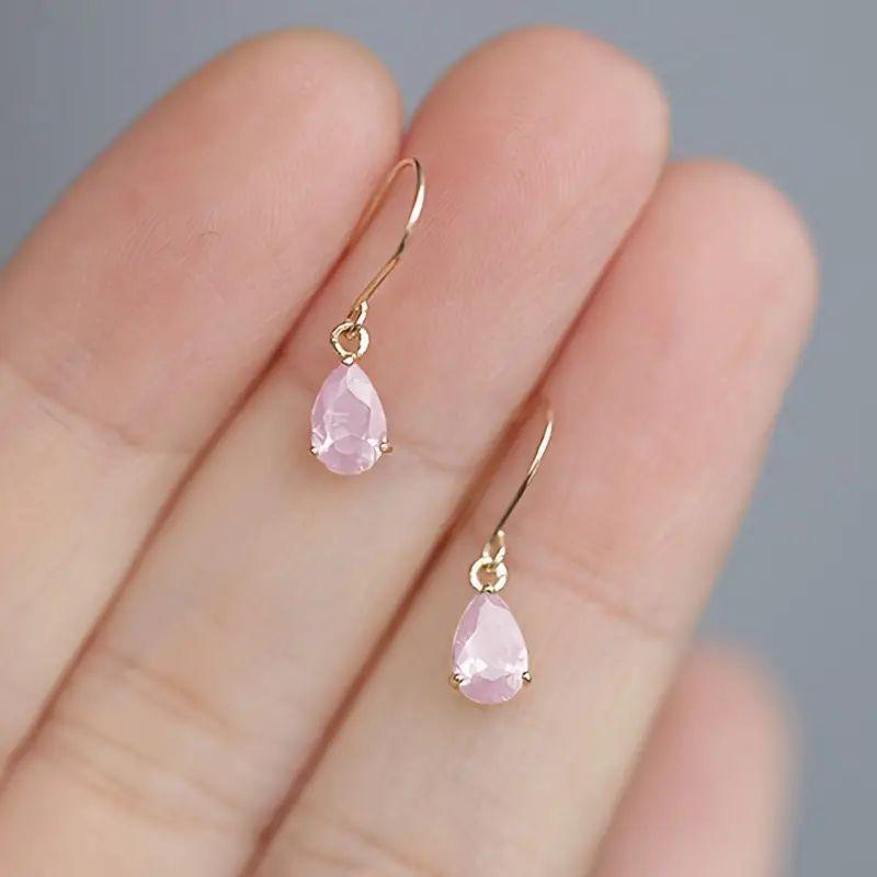 1pair Blue Water Drop Drop Drop Earrings Zirconium French Court Style Elegant Simple Luxury Classic Earrings Jewelry
