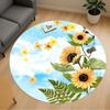 1pc Sunflower Clouds Round Chair Mat Area Rug - Non-Slip, Floor Mat for Office, Bedroom, and Indoor Decor C1125565