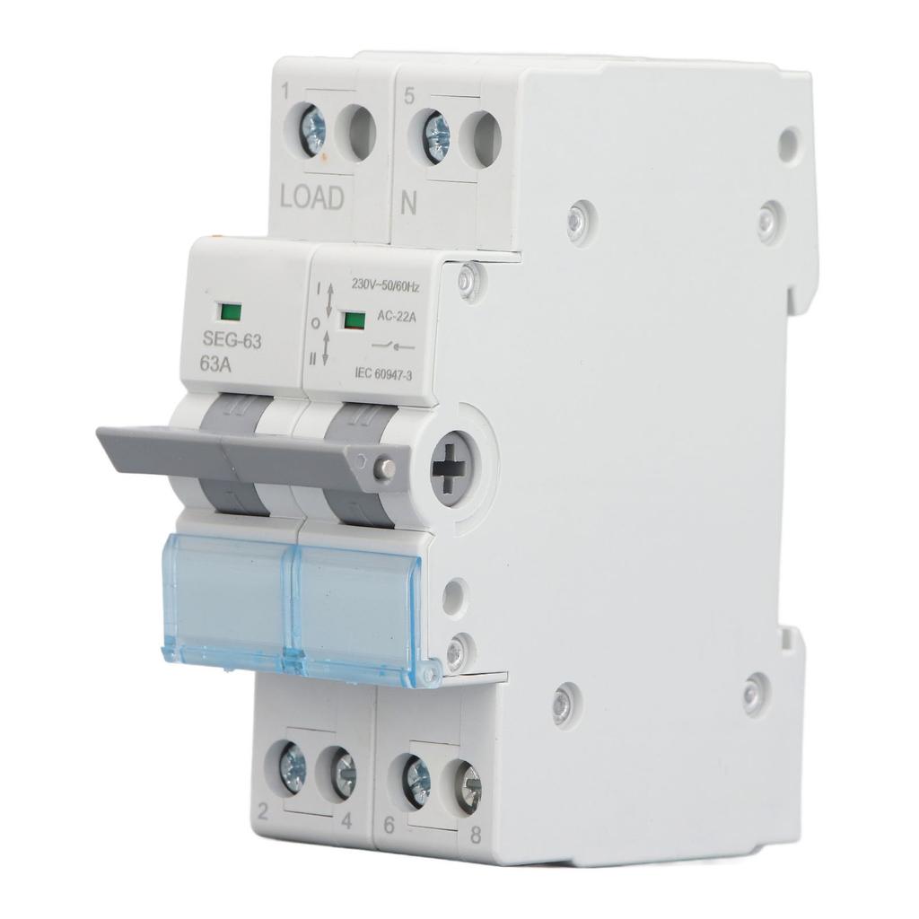 DC Isolator Switch 230V 63A 2P Dual Power Disconnect Switch for Solar Power Generation Systems