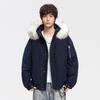 % Down New National Standard White Duck Down Down Jacket for Men and Women In Winter Loose Parker Thickened Large Fur Collar Jacket for Men