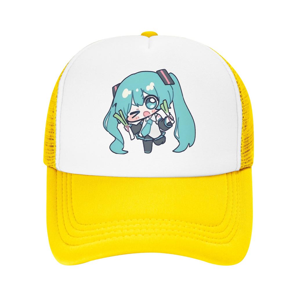 Hatsunes Mikus vocaloid Trucker Hat Unisex HipHop Dad Hat Sun Hats Golf Hats Breathable Polyester Mesh Baseball Caps Summer