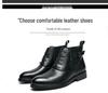 Men's Korean Style Pointed Toe Chelsea Boots - Formal & Casual Large Size Leather Shoes