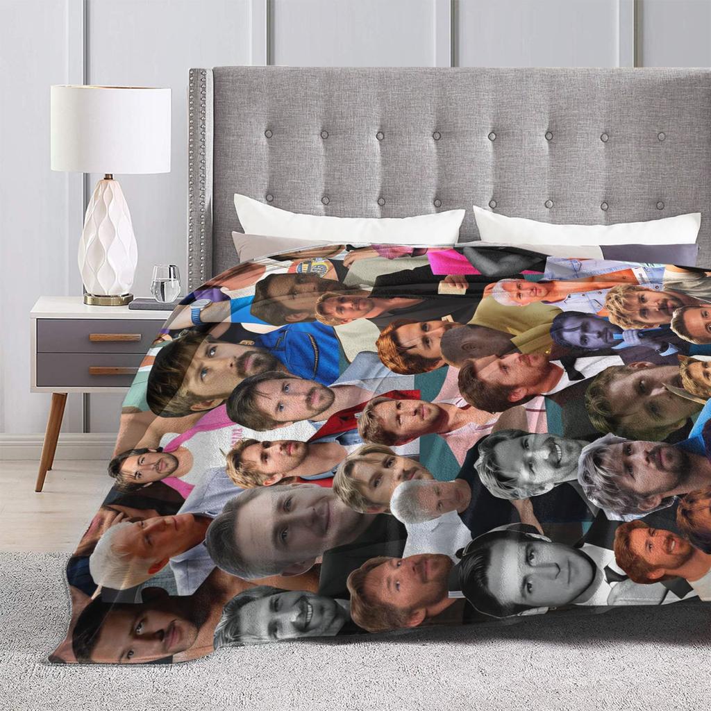 Coperta Collage Ryan Gosling Qualità Super Morbida Coperta da Lancio Inverno Aereo Viaggio Sedia Divano Letto Stampa Copriletto