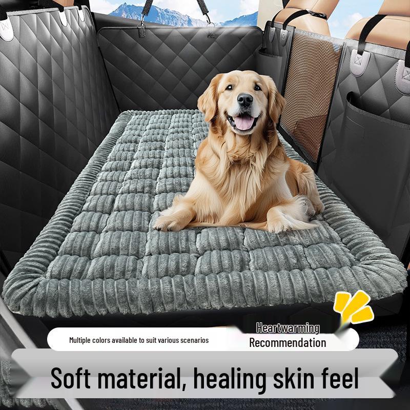 

Non-slip Car Dog Seat Cushion - Thickened In-car Pet Mat for Rear Seat 60x135 cm серый
