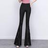 2025 Spring Black Lace High-Waisted Wide Leg Fishtail Pants