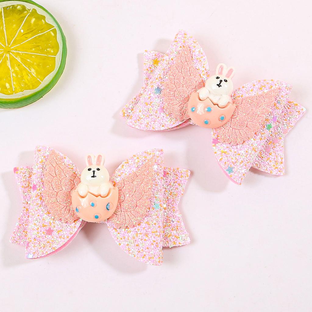 2/5 Stück Mädchen Ostertag Haarspangen Kinder Eier Hase Haarschleifen Haarspangen Ostertag Party Haaraccessoires für Party