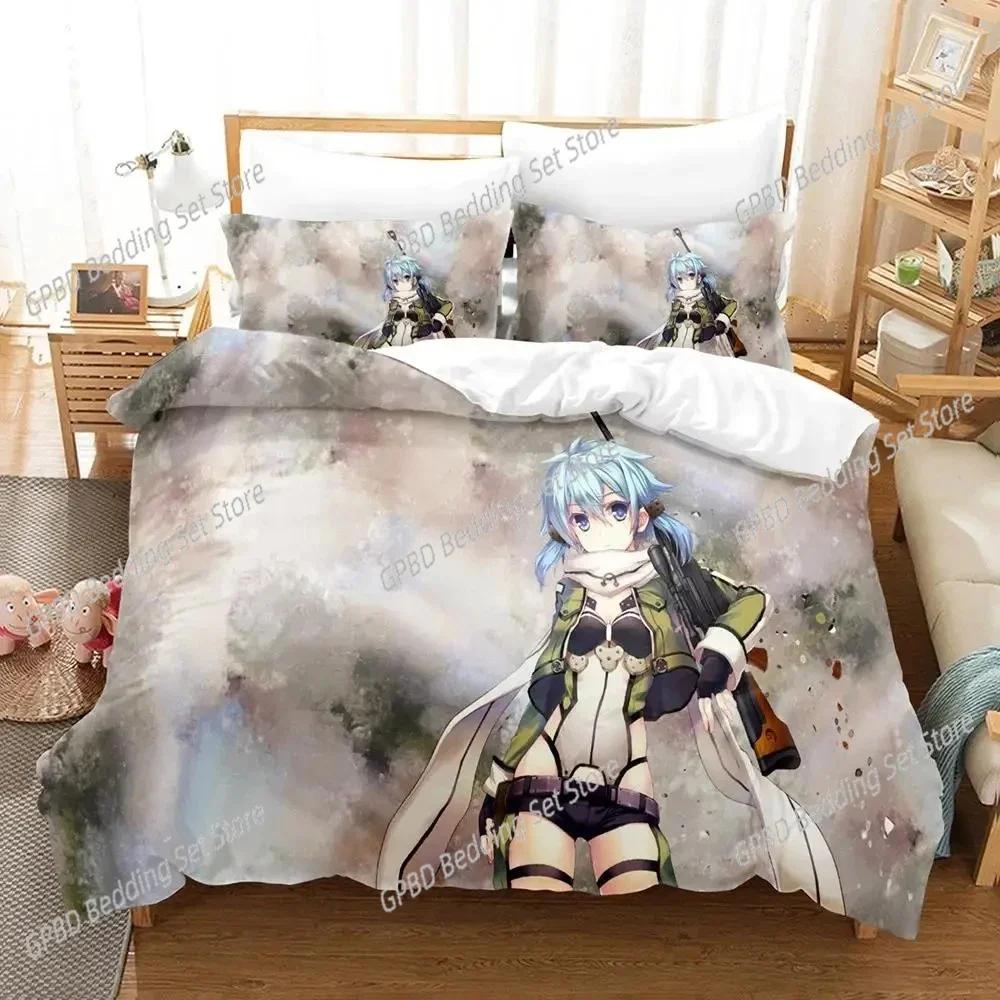 Comforter Anime Asada Shino Sword Art Online Bedding Set Bedroom Soft Modern S Comefortable