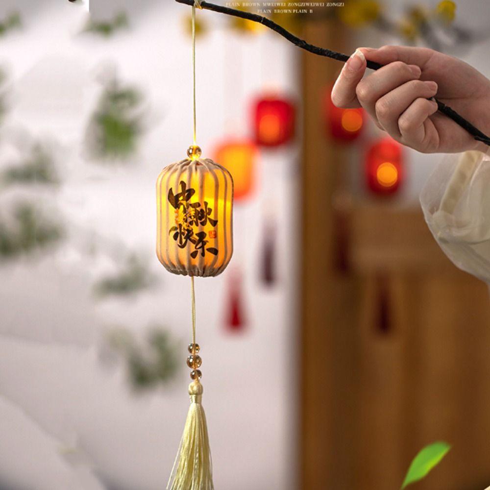 Luminous Mid-Autumn Festival Lantern Ancient Style New Chinese Tassel Lantern Outdoor Indoor Use
