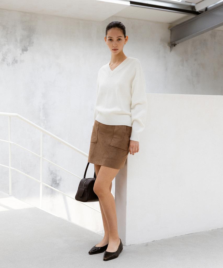 ANTOME Ciel V-Neck Knit (Ivory)