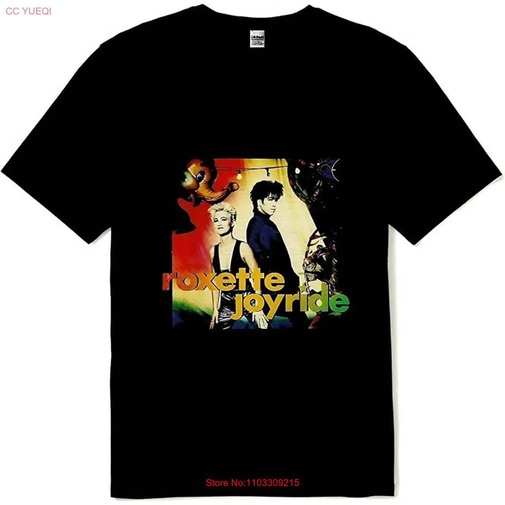 Roxette Joyride Popmusiker Vintage Logo T-Shirt Schwarz vintage Gewaschen Weich Bequem Streetwear homme Mode Leicht