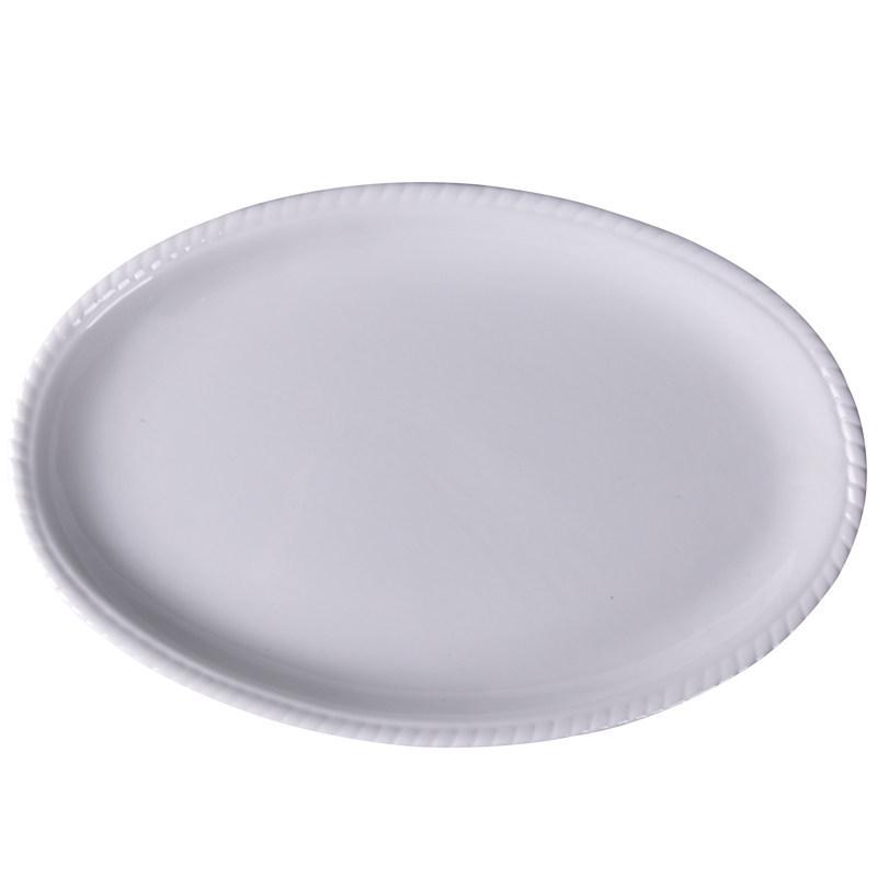 Pure White Oval Ceramic Fish Plate - Extra Large 12/14/16/18 Inch Home Tableware