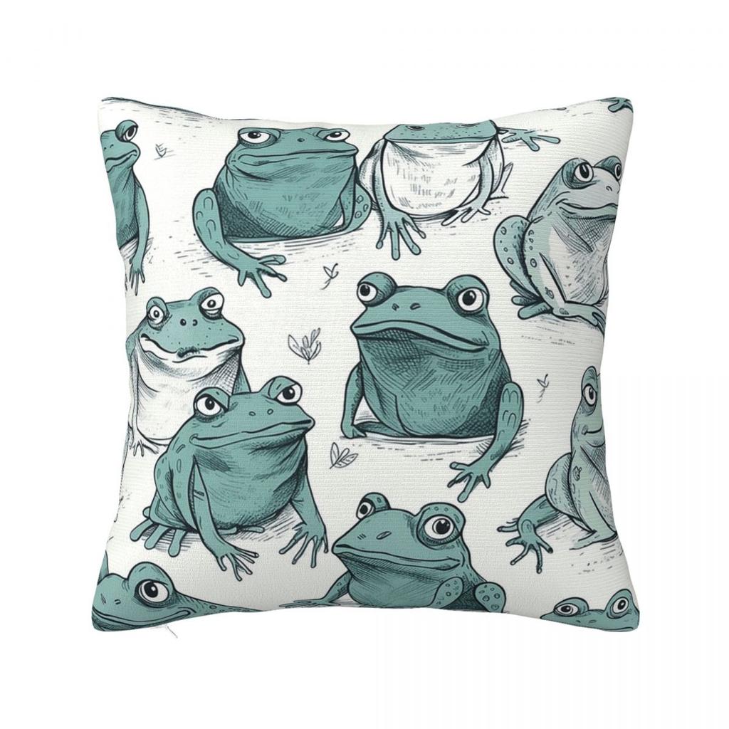 Seamless Pattern With Asian Tree Frogs Square Pillowcase Cushion Cover Pillow Case Throw Pillow Cover for Home Sofa Living Room