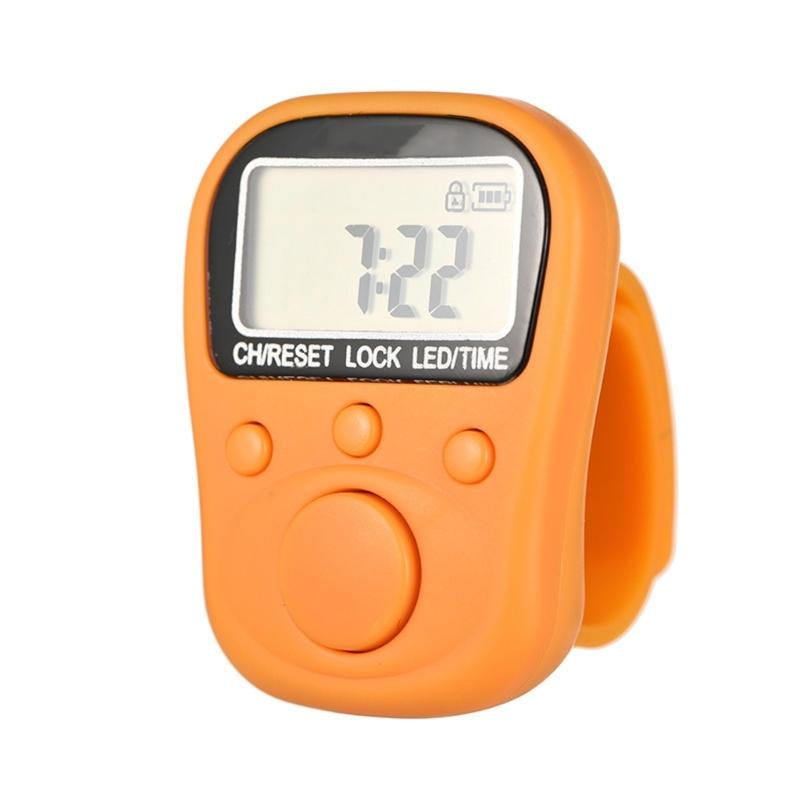 

7 Channel LED Backlights Finger Counter Rechargeable Digital Display With Long Battery Lifespans For Workout And Exams оранжевый