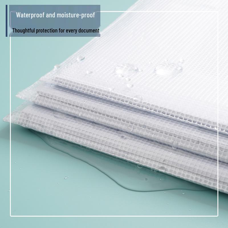 Thickened Waterproof Transparent A4 Mesh Document Bag - Handheld Exam & Office File Bag