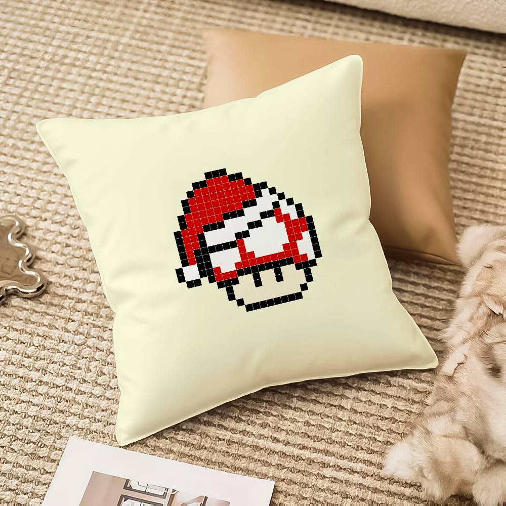 M-Mushroom Christmas Outfit Pillow Case Sofa And Living Room Decorative Cushion Covers Dust-proof And Mite-proof Invisible Zippe