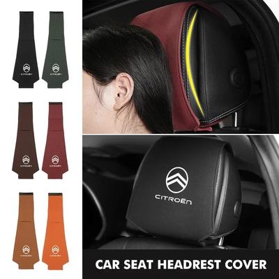 Car Seat Headrest Cover Suede Perforated Pillowcase Pad For C4 C3 C5 C1 C2 C6 C4L DS3 DS4 Berlingo Picasso Jumper