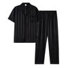 Men's pajamas, ice silk summer thin short-sleeved trousers set, young men's summer large-size loose loungewear set