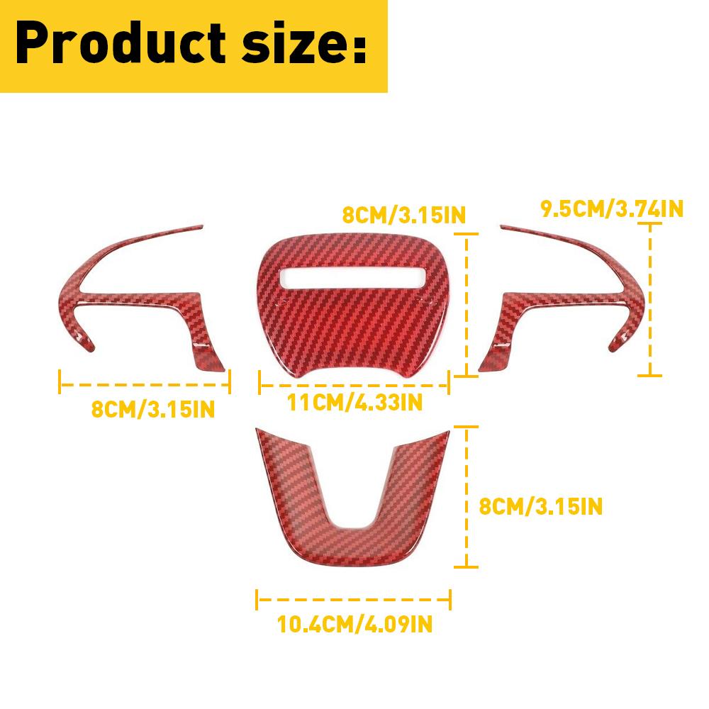 For Dodge Charger Challenger Durango 2015 2016 2017 2018   2022 Jeep Car Steering Wheel Frame Trim Cover